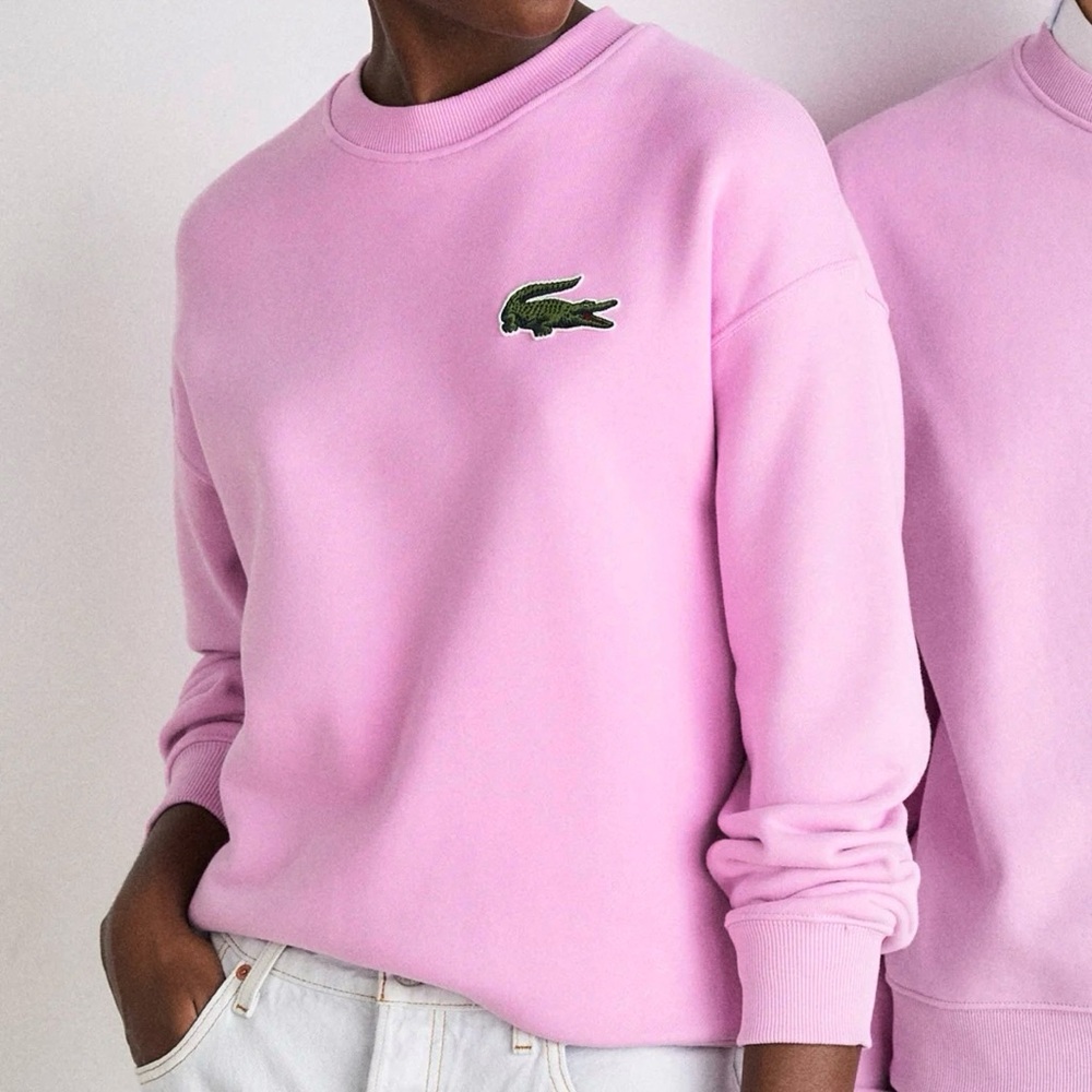 Lacoste BNWOT Pink Crewneck XL Logo Sweatshirt Sweater Unisex XS